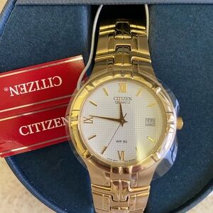 Vintage Citizen Watch Packaging Label with Black and White Barcode Panel